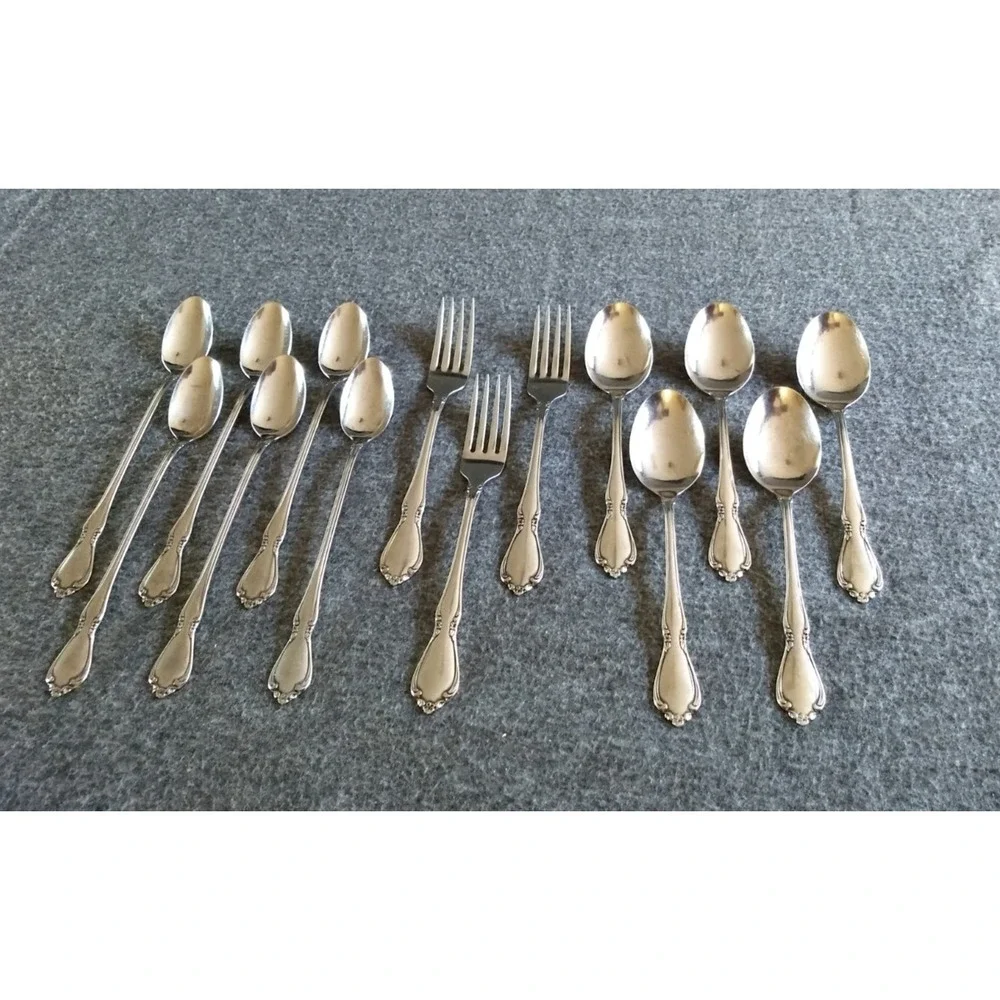 Oneida Chateau Table/Iced Tea Spoons Forks Oneidacraft Deluxe Stainless Flatware